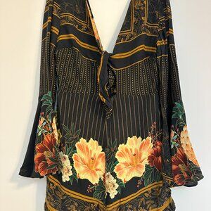 Farm Rio Maximal Tropical Romper Long Sleeve M